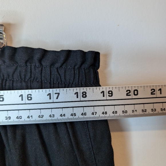 Pennington Black Linen Blend Wide-Leg Pant Ruffle Stretch Tie Waist 1X Women - Picture 9 of 11